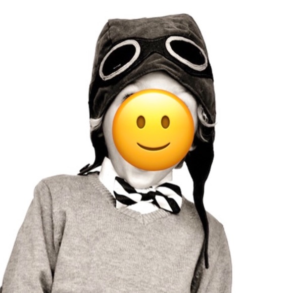 Kids Aviator Soft Helmet Hat with appliqué goggles and Chin strap - Picture 4 of 6